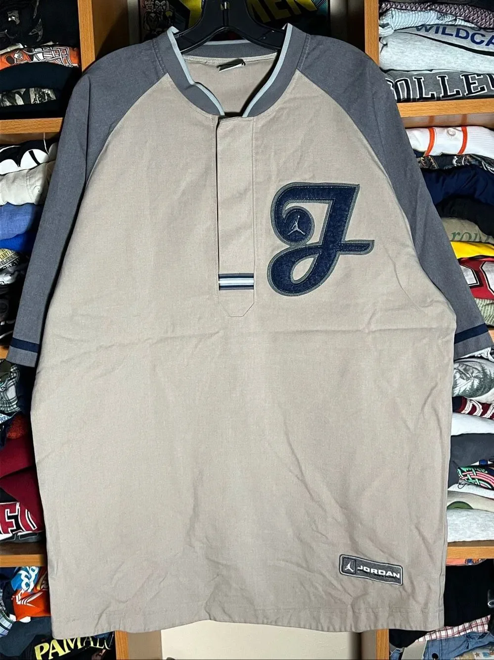 Vintage Jordan Nike Pullover Baseball Henley Jersey XL